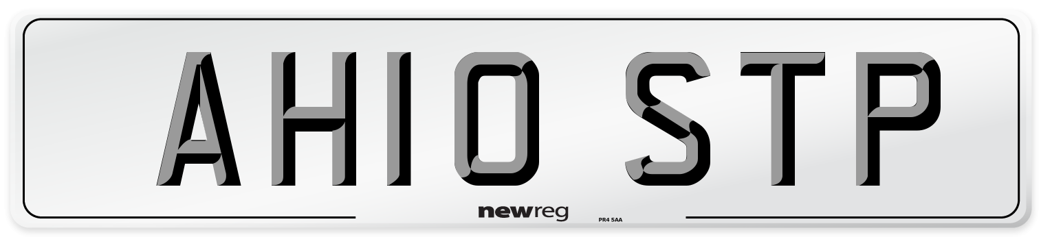 AH10 STP Number Plate from New Reg